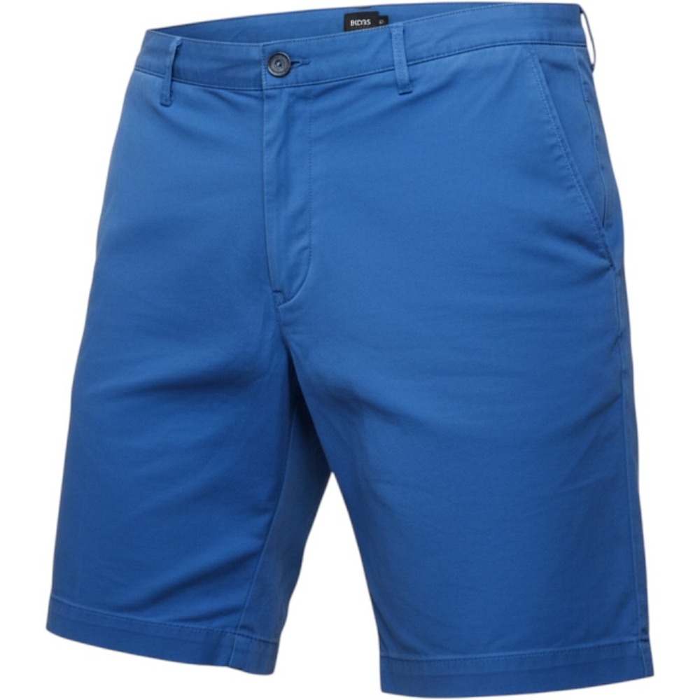 Hugo Boss Slice-Short Chino Shorts Mens 40R Blue Flat Front Casual New with tags